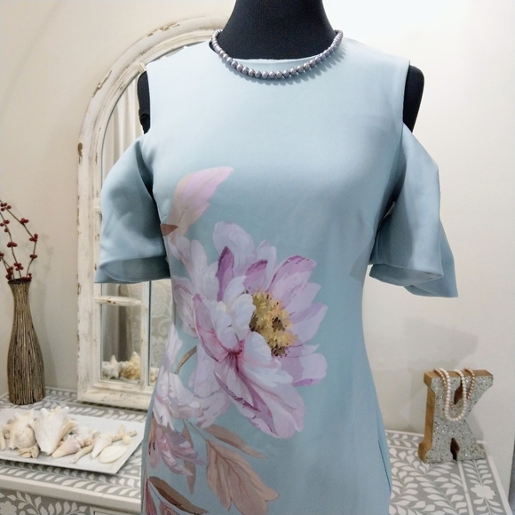 🍒NWT🍒 TED BAKER BODYCON BUTTERSCOTCH DRESS - Picture 9 of 10